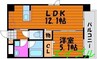 サウスイン奥田 1LDKの間取り