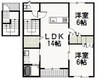 ベルリード今在家Ａ棟 2LDKの間取り