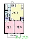 ニューシティ小野Ｂ 2DKの間取り