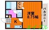 フォーシーズン春 1Kの間取り