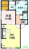 カルティエⅢ 1LDKの間取り