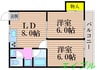 ハーモニーハイツ 2DKの間取り