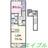 アルモ　ドゥーエ 1LDKの間取り