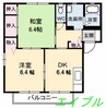 ディアス水畑　A棟 2DKの間取り