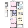 ロカ　ブリリアント　Ａ 2LDKの間取り