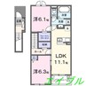 ロカ　ブリリアント　Ａ 2LDKの間取り