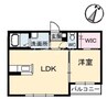 プランタン 1LDKの間取り