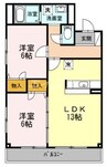 クレールはな 2LDKの間取り