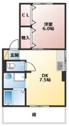 すずらん　Ⅰ 1DKの間取り