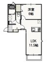 白林 1LDKの間取り