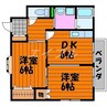 コーポ雅 2DKの間取り