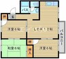 サンパレス小山Ｂ棟 3LDKの間取り