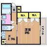 庭瀬メゾンＣ 1Kの間取り