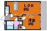 ワイズ大元南 1LDKの間取り