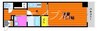 レーベルシャトー 1Kの間取り