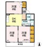プリオールエフ　Ａ棟 3DKの間取り
