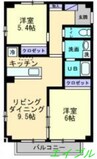 リーフミナン 2LDKの間取り