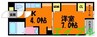 スカイコートマンションⅡ 1Kの間取り