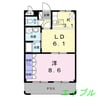 エクレセンス 1LDKの間取り