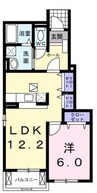 ファミール彦崎Ⅱ 1LDKの間取り
