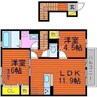 アピテ・ボナール 2LDKの間取り