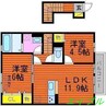 アピテ・ボナール 2LDKの間取り