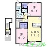 グレイスフル 2LDKの間取り