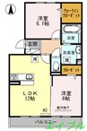 Jade　A棟 2LDKの間取り