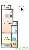 プリズムグレイス 1DKの間取り