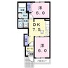 カルム　カーサⅠ 2DKの間取り