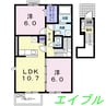 シャルマンジャンⅢＢ 2LDKの間取り