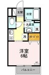 パティオ翼 1Kの間取り