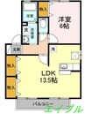 ラ・フルールB棟 1LDKの間取り