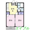 エルディム吉備Ａ 2DKの間取り