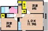 クリエンテ　B棟 2LDKの間取り