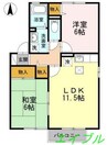 セジュール小泉　Ａ棟 2LDKの間取り