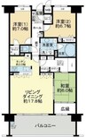 ポレスターブロードシティ岡山南 3LDKの間取り