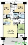 ポレスターブロードシティ岡山南 3LDKの間取り