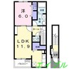 プロムナード 1LDKの間取り