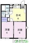ニューシティ８８ 2DKの間取り