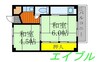 ビレッジハウス妹尾2号棟 2Kの間取り
