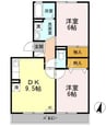 カトルセゾン 2DKの間取り
