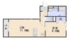 D-room福富 B棟 1LDKの間取り