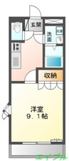 ハイムアンシャンテ 1Kの間取り