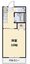 アジュール下中野 1Kの間取り