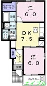 アニメートＡ 2DKの間取り