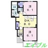サニーヴィラ　植松 2DKの間取り