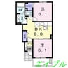 サニーヴィラ　植松 2DKの間取り