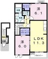 カルムＢ棟 2LDKの間取り