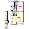 ミッドタウン玉野　弐号館 1LDKの間取り